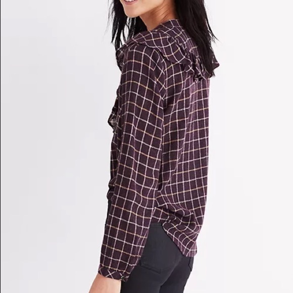 MADWELL Ruffle front button flannel - Picture 3 of 11